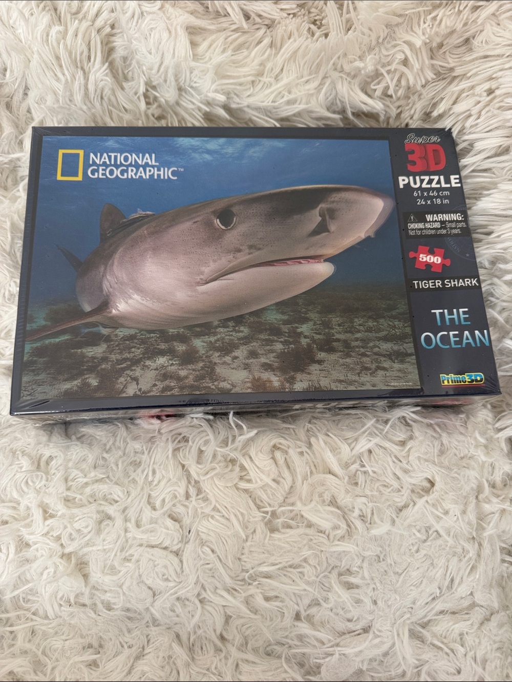 National Geographic 3D Tiger Shark Puzzle - Blue and Gray Artwork